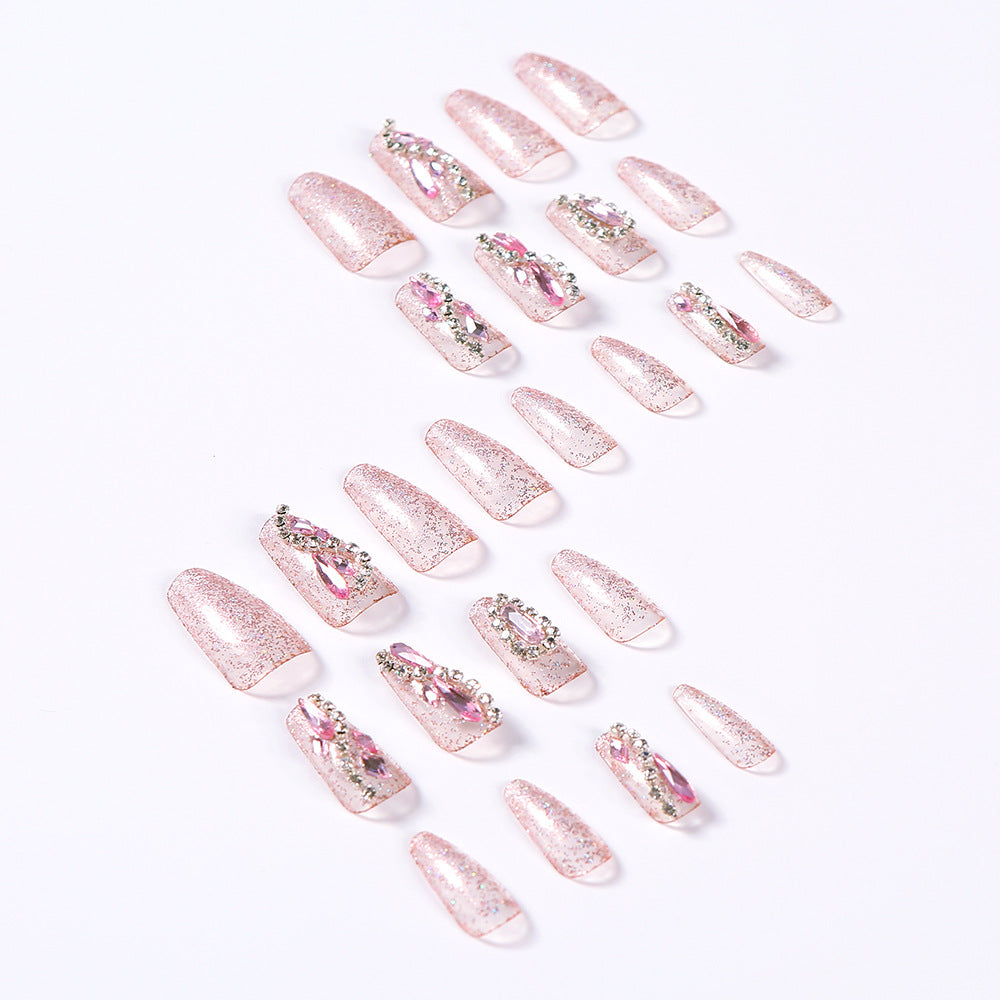 Glamorous Rhinestone-Decorated Press-On Nail Tips Bowlift