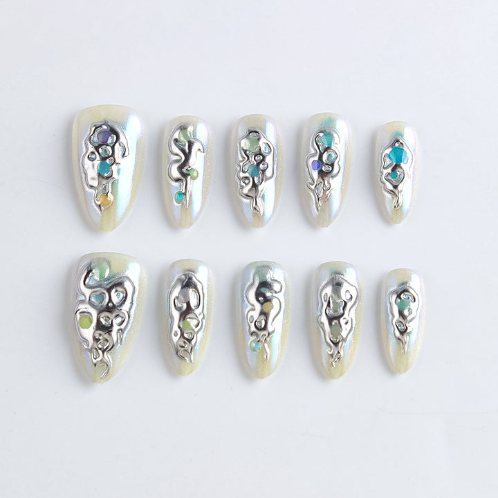 Decorative Press-On Nail Set Bowlift