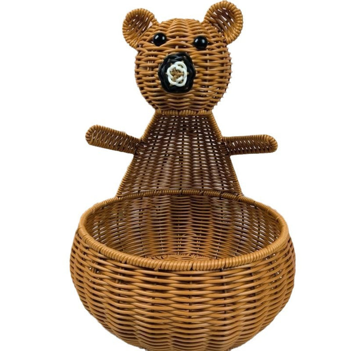 Cute Animal-Themed Woven Storage Basket Bowlift