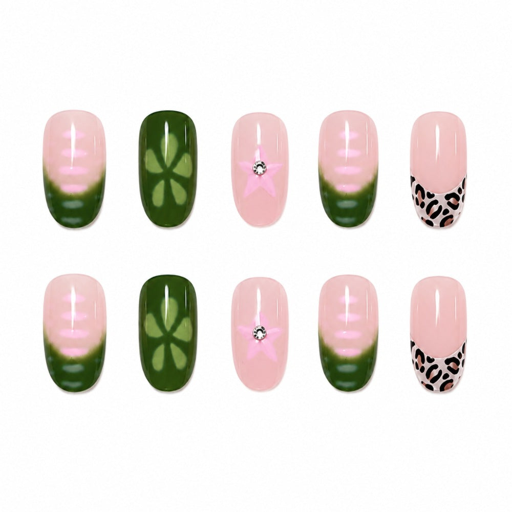 Artistic Almond-Shaped Press-On Nail Design Bowlift
