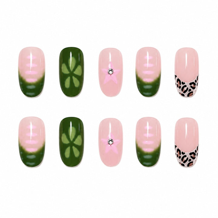 Artistic Almond-Shaped Press-On Nail Design Bowlift