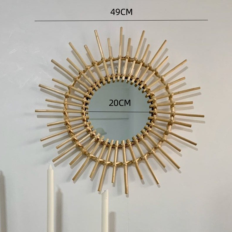 Decorative Wall Mirror Made of Rattan Bowlift