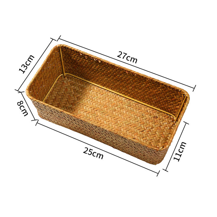 Unisex Rectangular Storage Basket made of Natural Wicker Bowlift