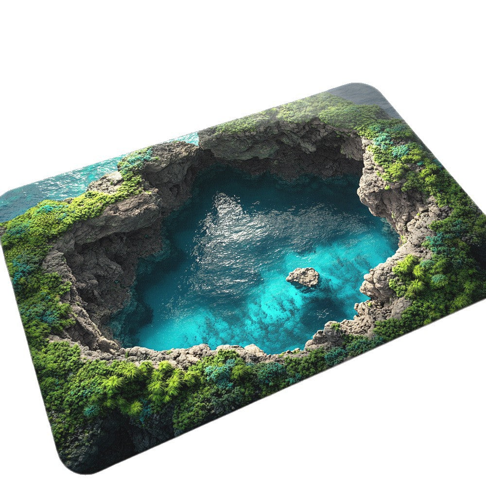 Artistic Dolphin Design Bath Mat Bowlift