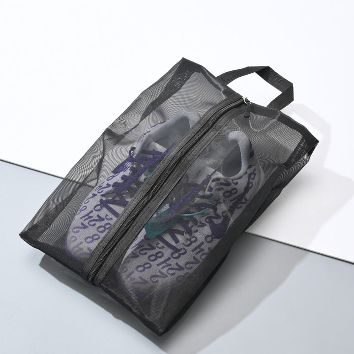 Transparent Mesh Zipper Shoe Bag with Handle Bowlift
