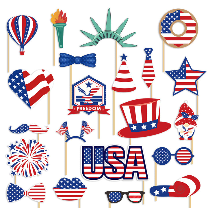 Ladies Photo Prop Set for Patriotic Celebrations Bowlift