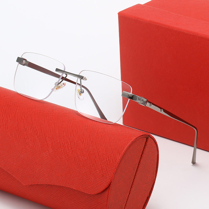 Women's fashionable half-rim glasses with elegant metal frame Bowlift