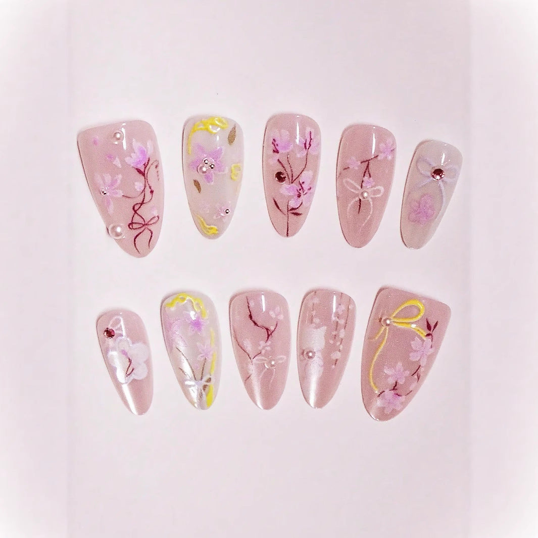Artistic Press-On Nail Art Set Bowlift