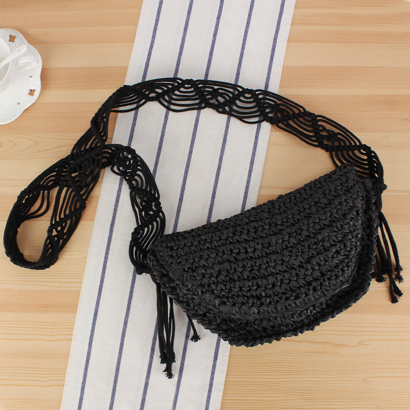 Braided Shoulder Bag in Creative Macrame Design Bowlift