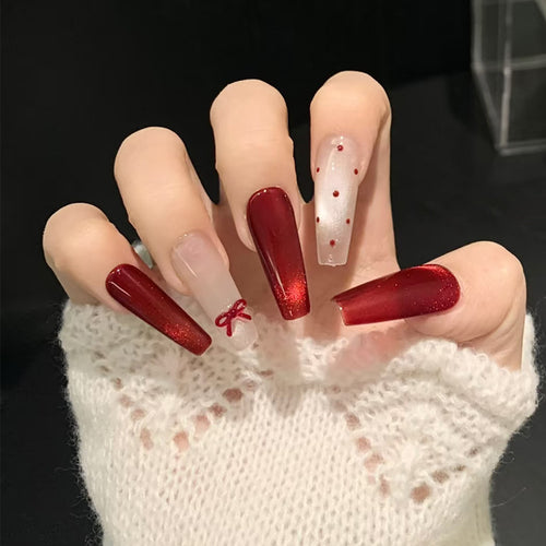 Festive Artistic Press-On Nail Set Bowlift