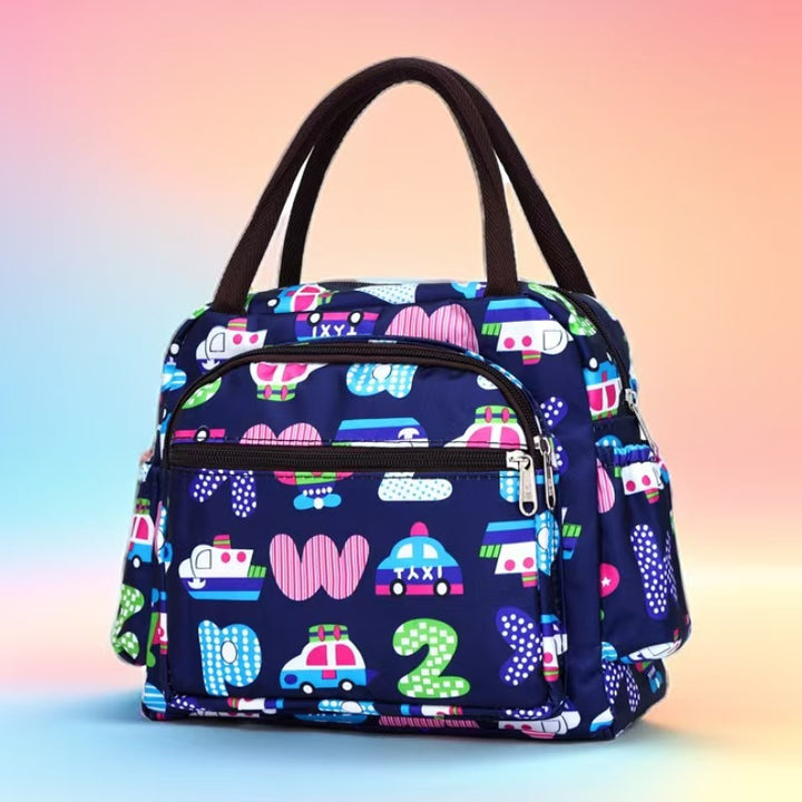 Cat Print Multi-Pocket Tote Bag Bowlift