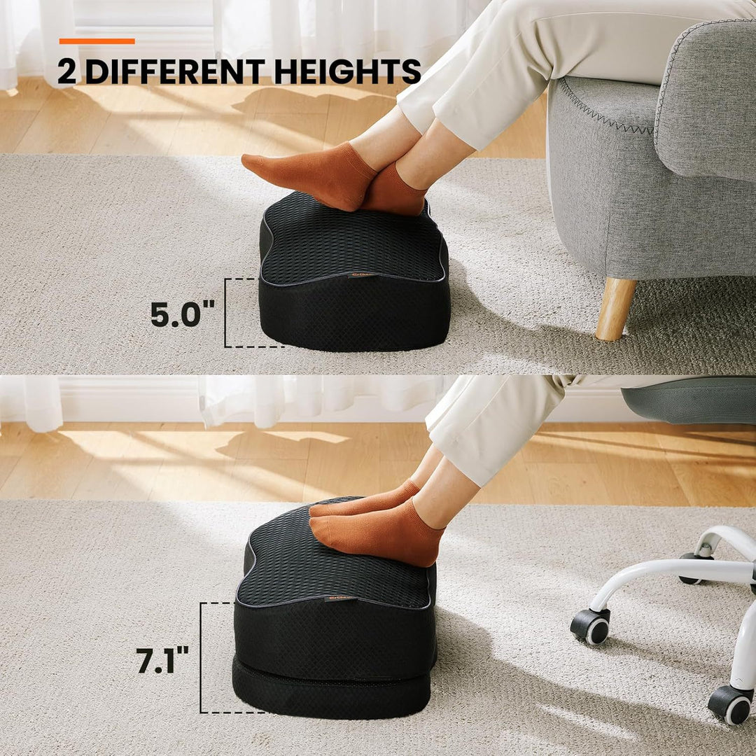 Adjustable Ergonomic Memory Foam Under-Desk Footrest Bowlift