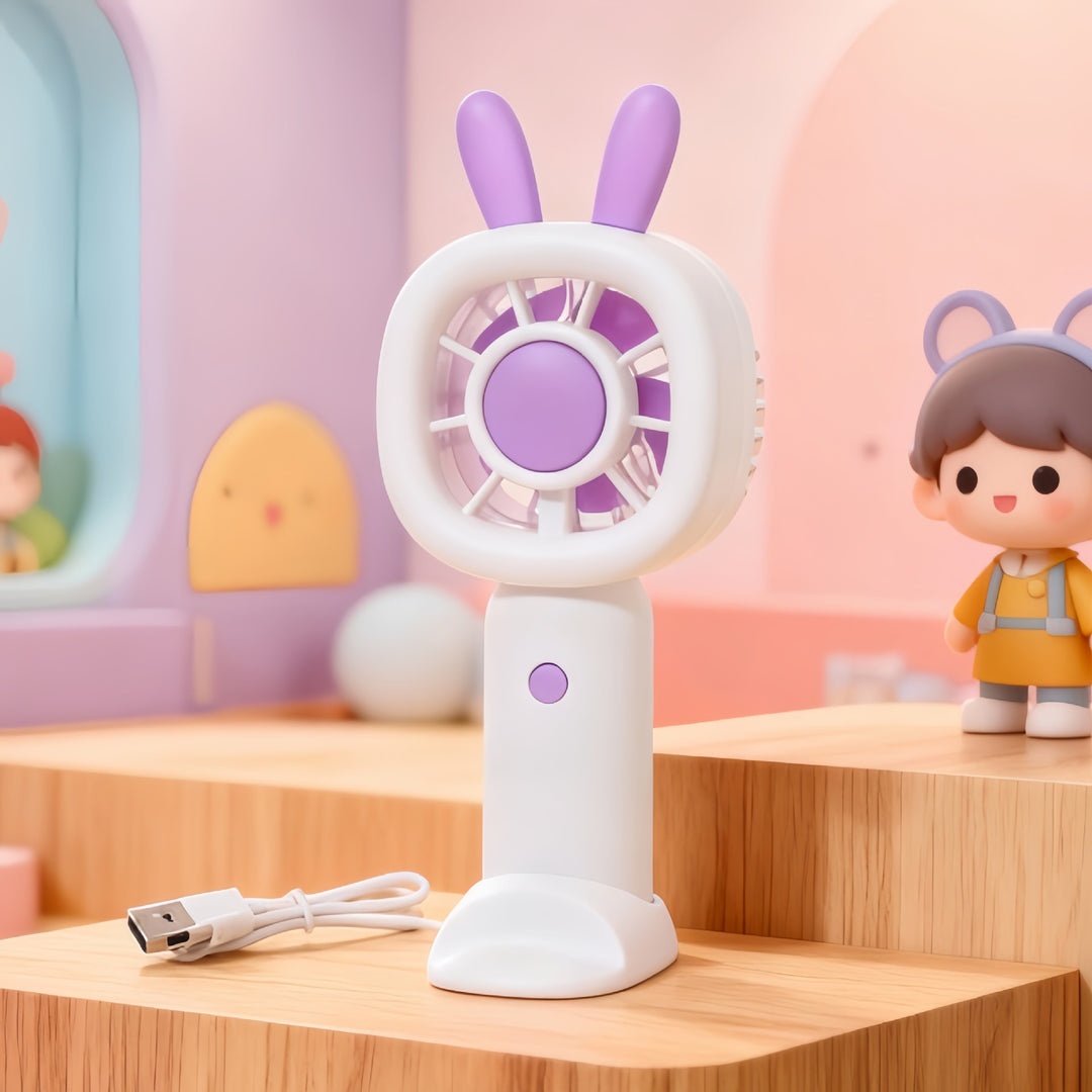Women's Portable Mini Fan in Cute Bunny Design Bowlift