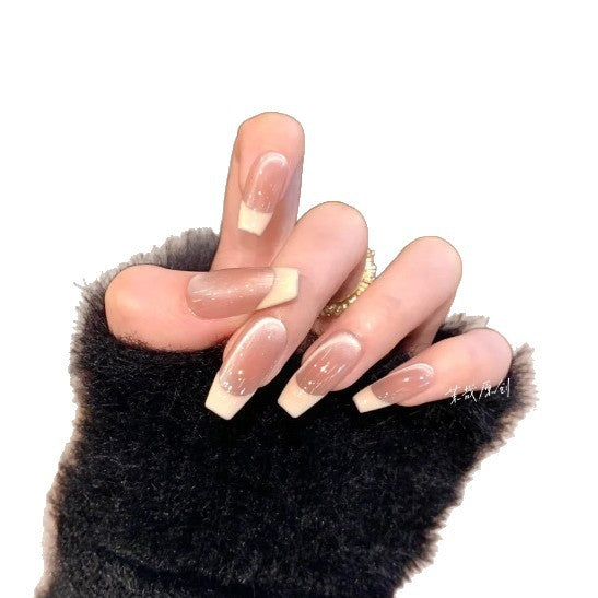 Glossy French Tip Press-On Nails Bowlift 1787395121
