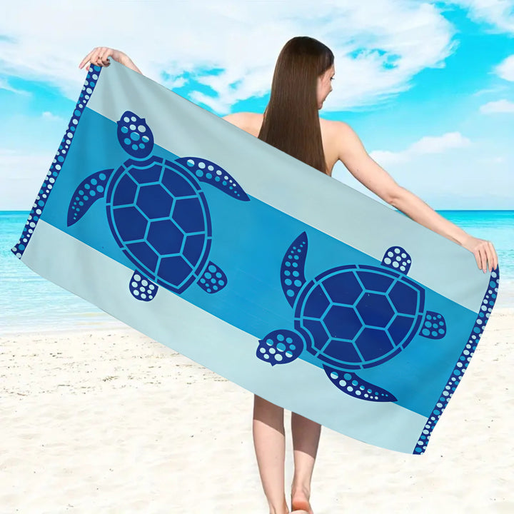Microfiber beach towel with exclusive turtle motif Bowlift