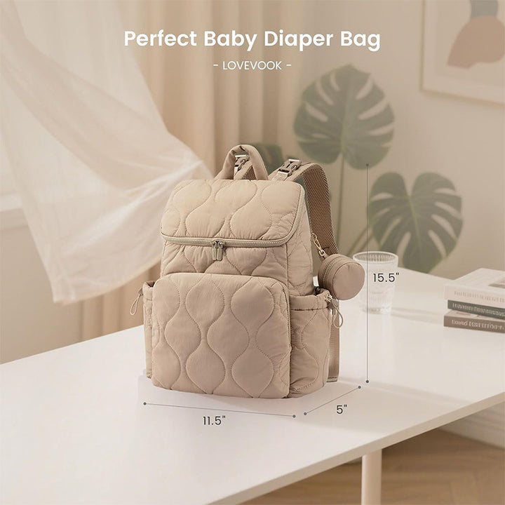 Quilted Multi-Compartment Day Backpack Bowlift