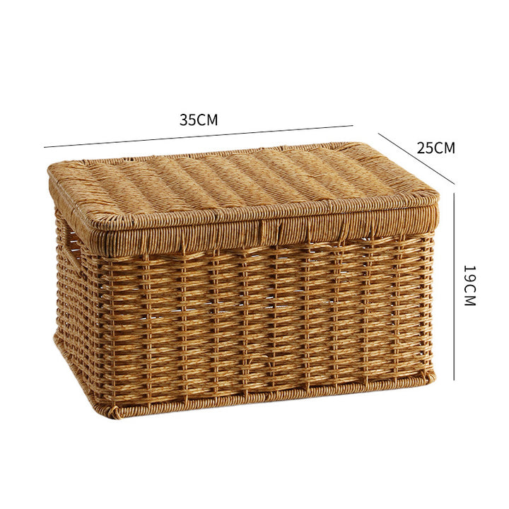 Unisex Rectangular Storage Basket with Decorative Lid Bowlift