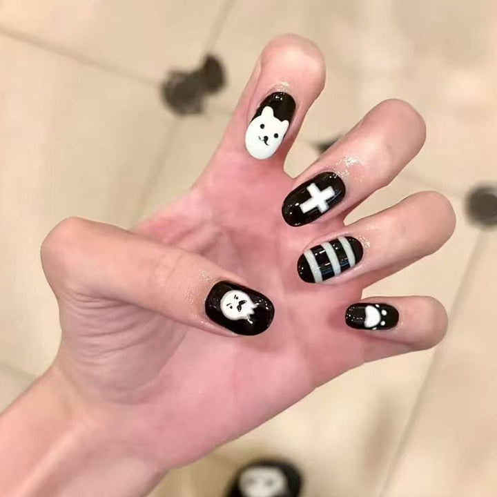 Whimsical Bunny-Themed Press-On Nail Art Set Bowlift