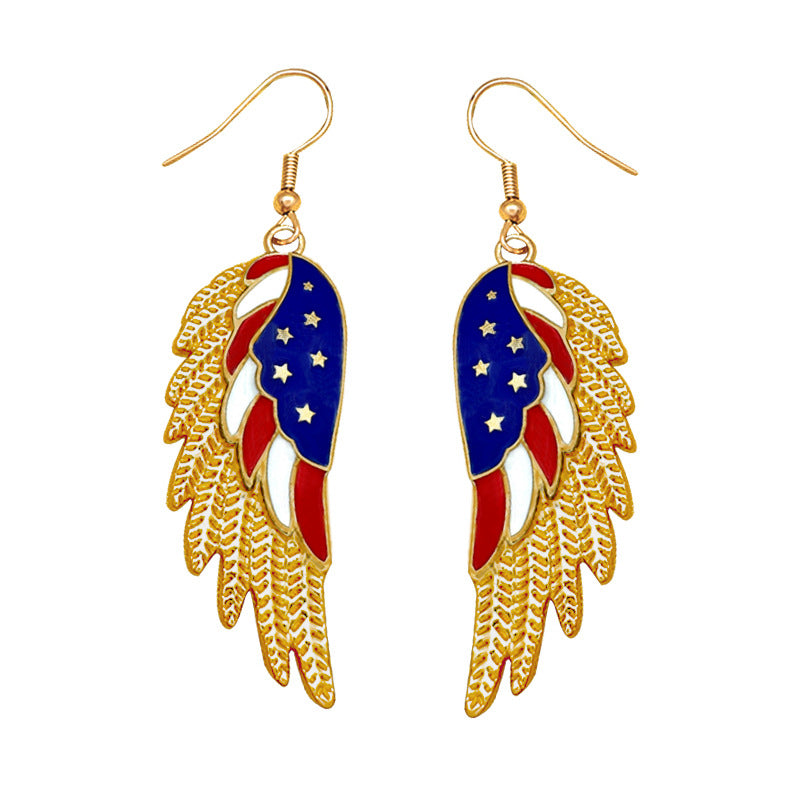 Women's earrings in flip-flop design with crystal embellishment and enamel flag motif Bowlift
