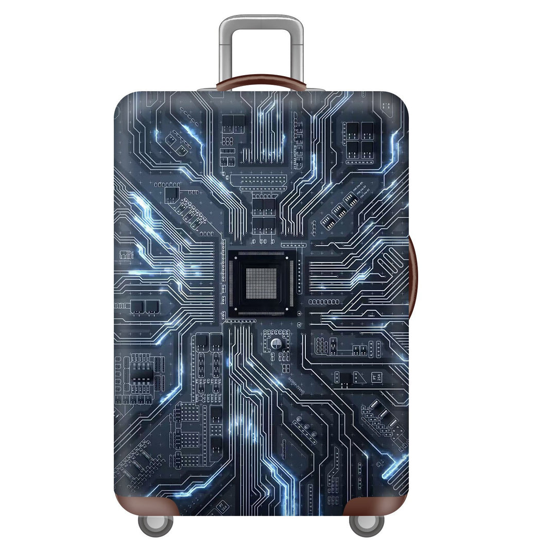 Unisex nan robust Hart shell trolley with lion portrait motif print, shock-resistant ABS polycarbonate shell, multi-wheeled chassis and TSA security lock Bowlift