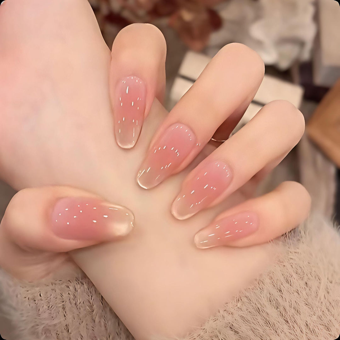 Natural Glossy Press-On Nail Set Bowlift