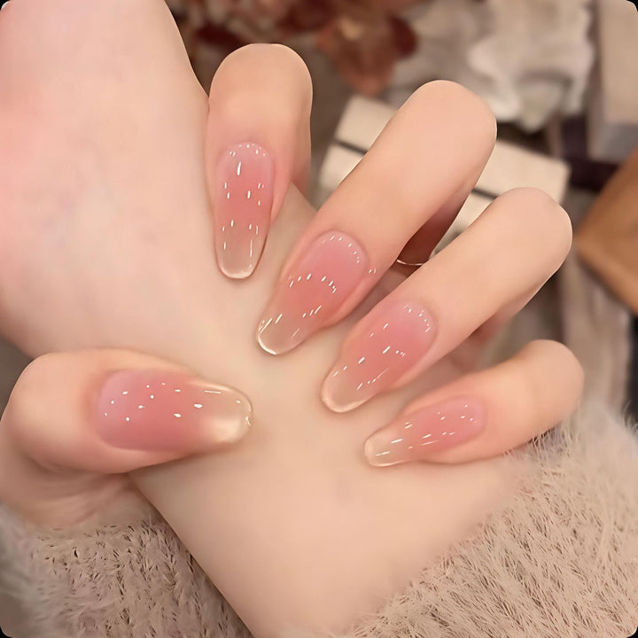 Natural Glossy Press-On Nail Set Bowlift