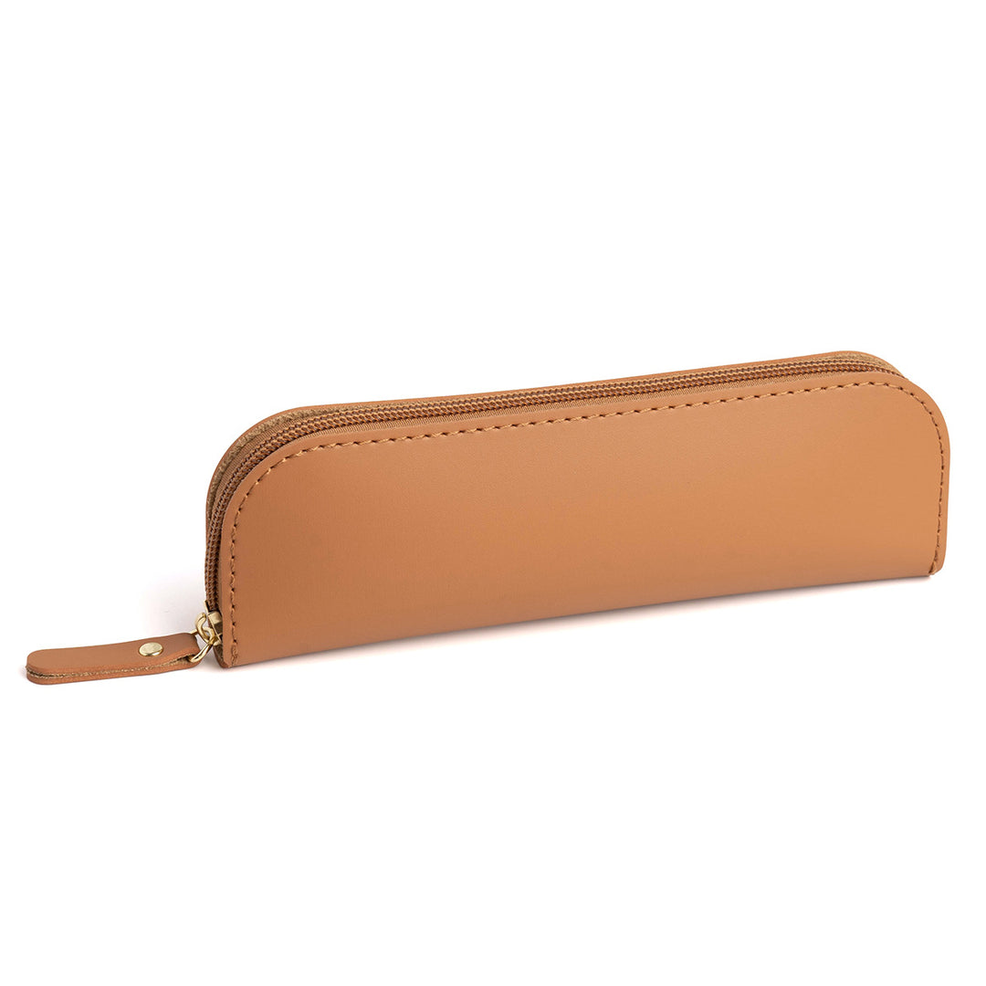 Zippered Leather Pencil Case Bowlift