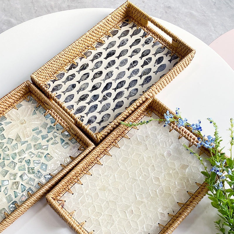 Women rectangular serving platter with handmade mosaic Bowlift
