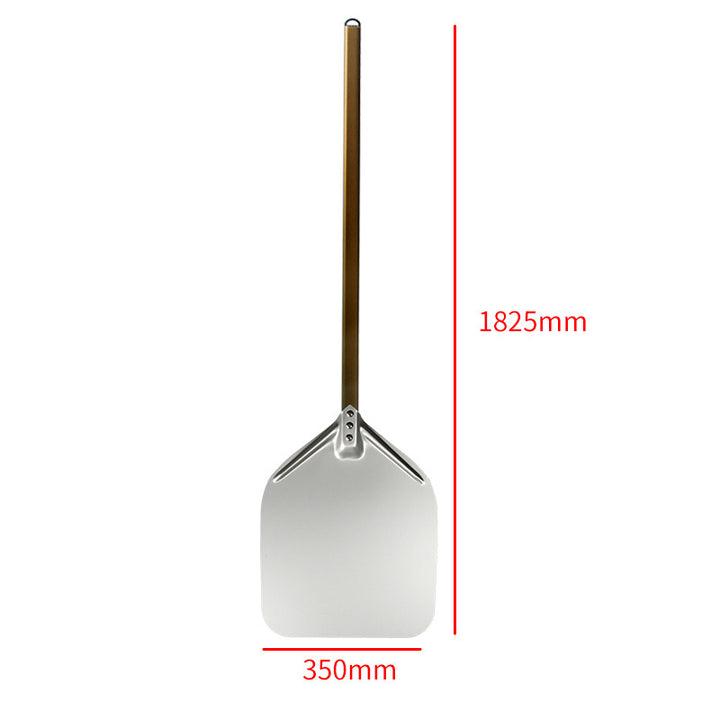extra-long wooden handled aluminum pizza peel with flat square paddle Bowlift