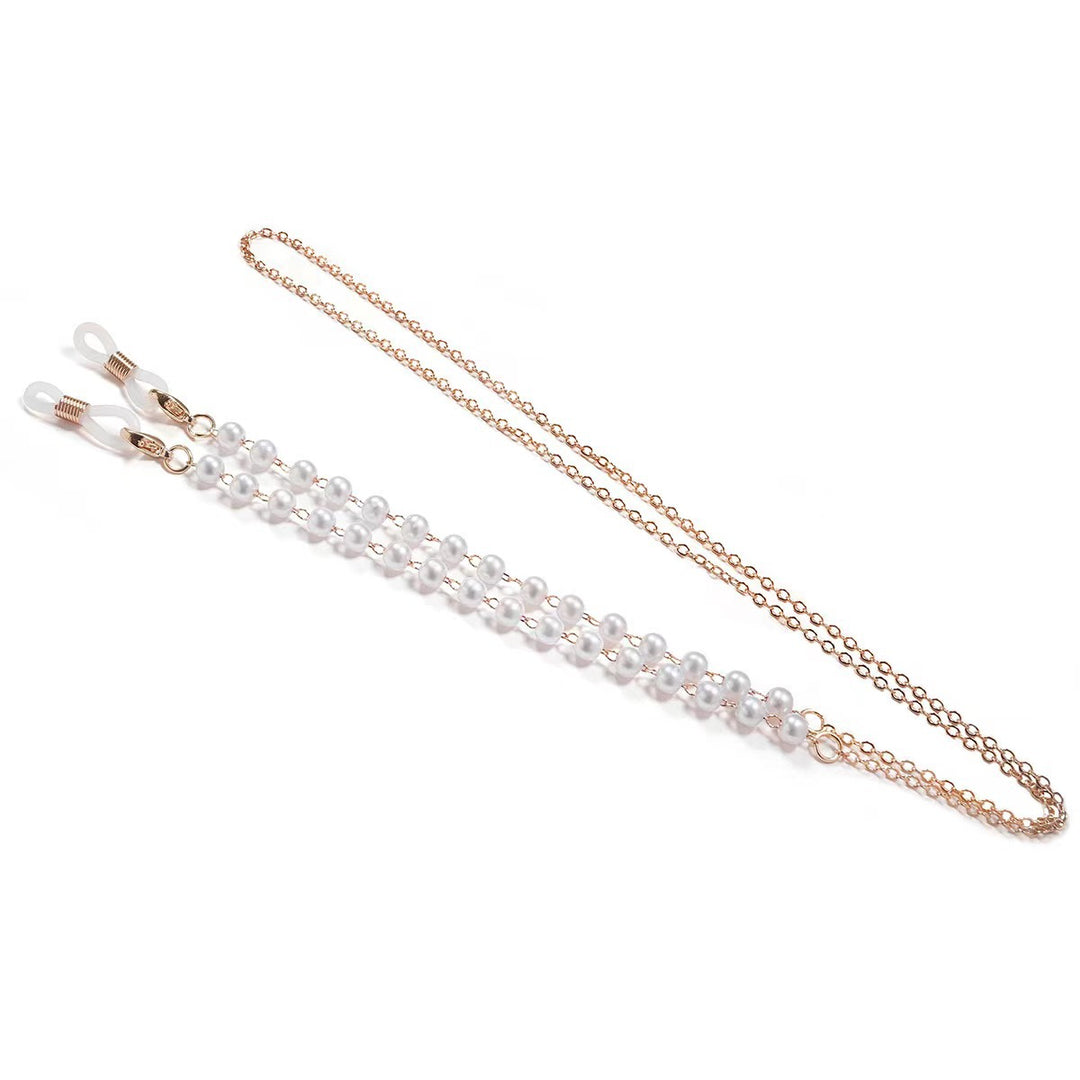 Elegant Pearl-Embellished Eyewear Chain Bowlift