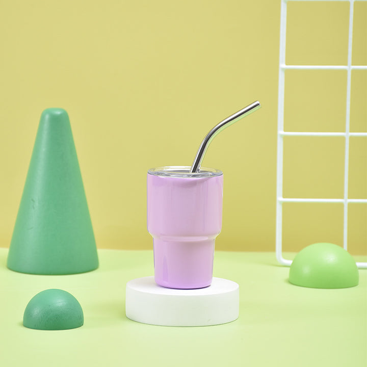 Unisex Insulated Drinking Cup with Stainless Steel Straw Bowlift
