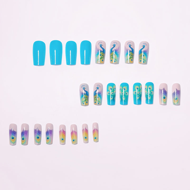 Creative Nail Art with Peacock Design Bowlift