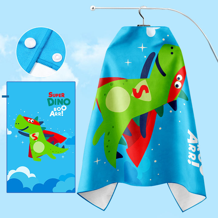Bathrobe Bowlift with unicorn motif and practical hood