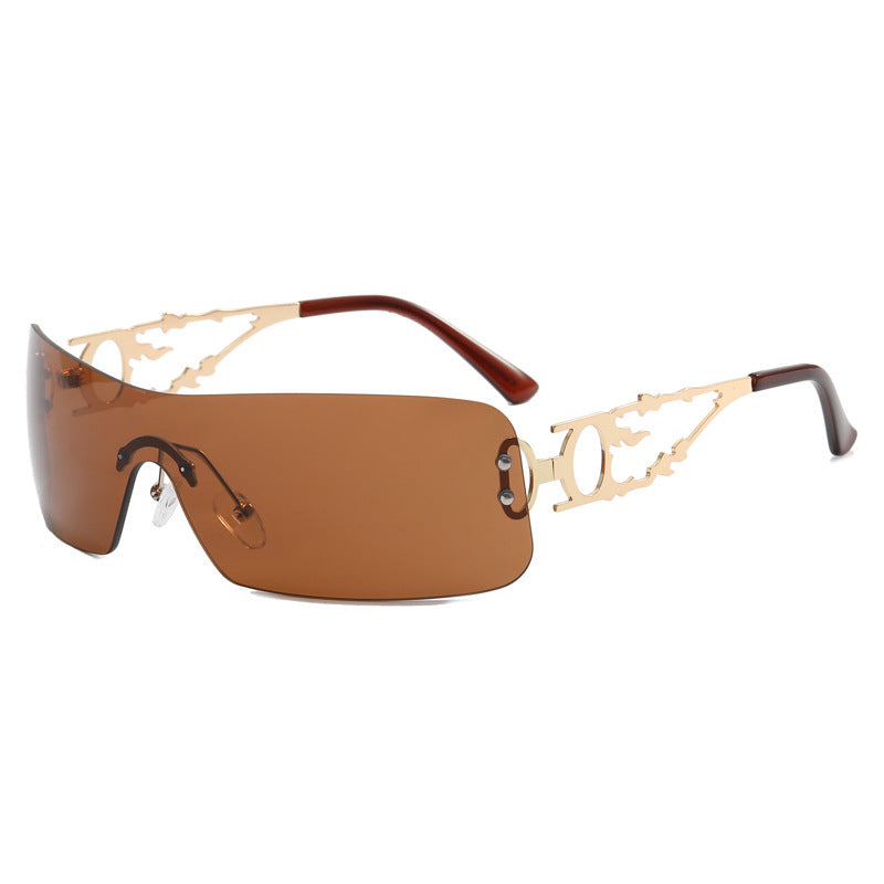 Women's futuristic Shield sunglasses with unique Bowlift frame