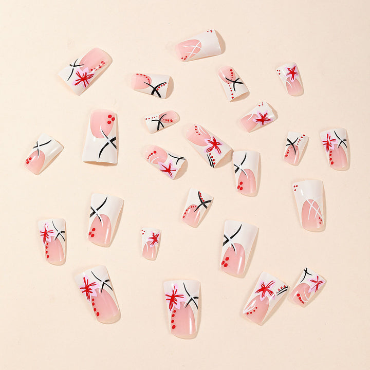 Artistic Floral Acrylic Nail Design Bowlift