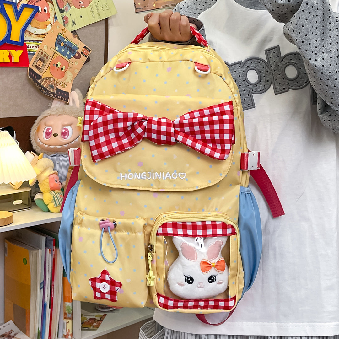 Playful Bow-Embellished Backpack Bowlift