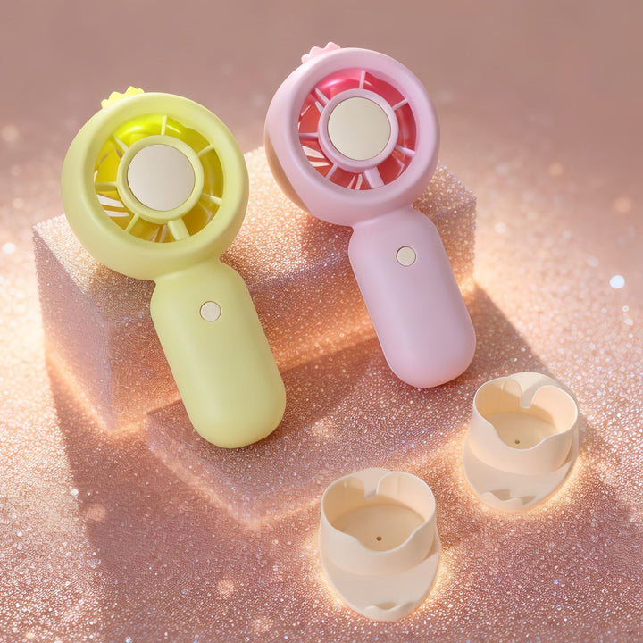 Women's Portable Mini Fan with LED Function Bowlift