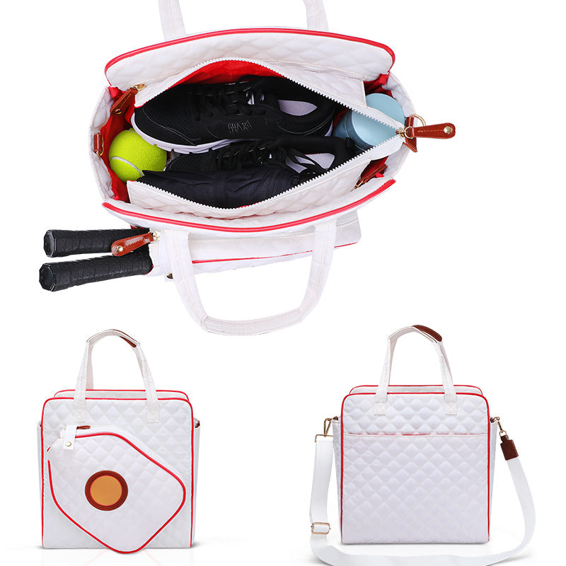 Quilted Tennis Equipment Tote Bag Bowlift