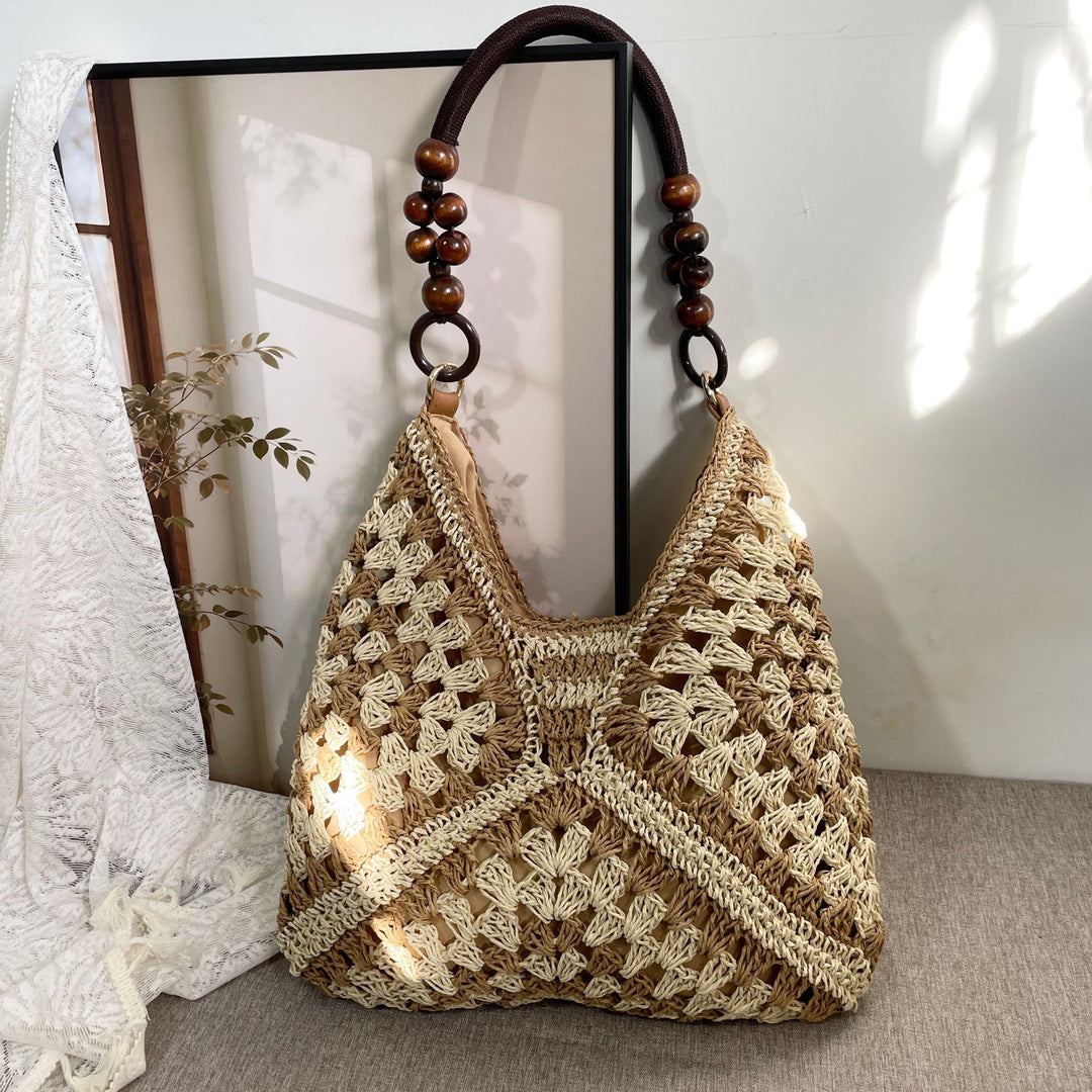 Hand-knotted tote bag with wooden handles Bowlift