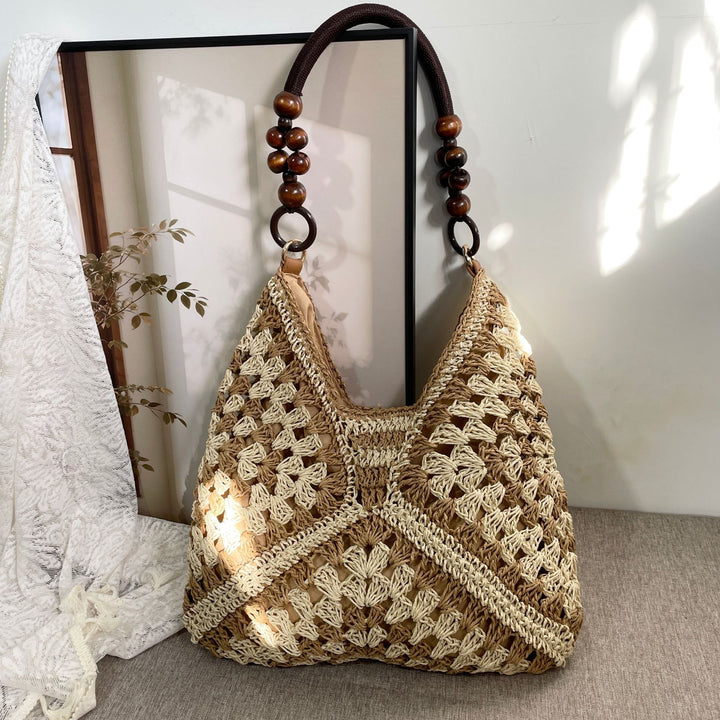 Hand-knotted tote bag with wooden handles Bowlift