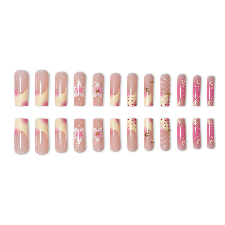 Floral Art Acrylic Nail Extensions Bowlift