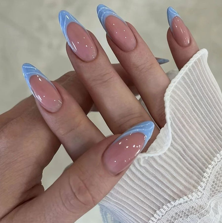 Acrylic nail set with elegant ombre gradients and modern tips Bowlift