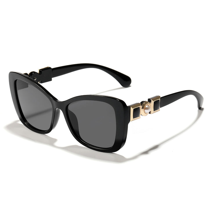Women Cat-Eye Sunglasses with Elegant Metal Decoration Bowlift