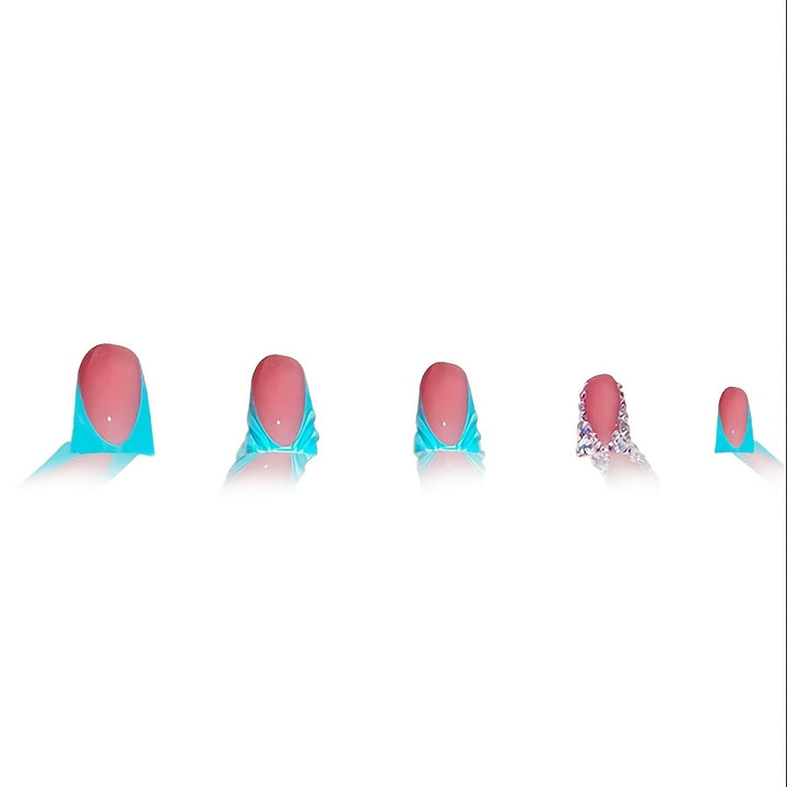 Decorative Crystal-Embellished Press-On Nails Bowlift