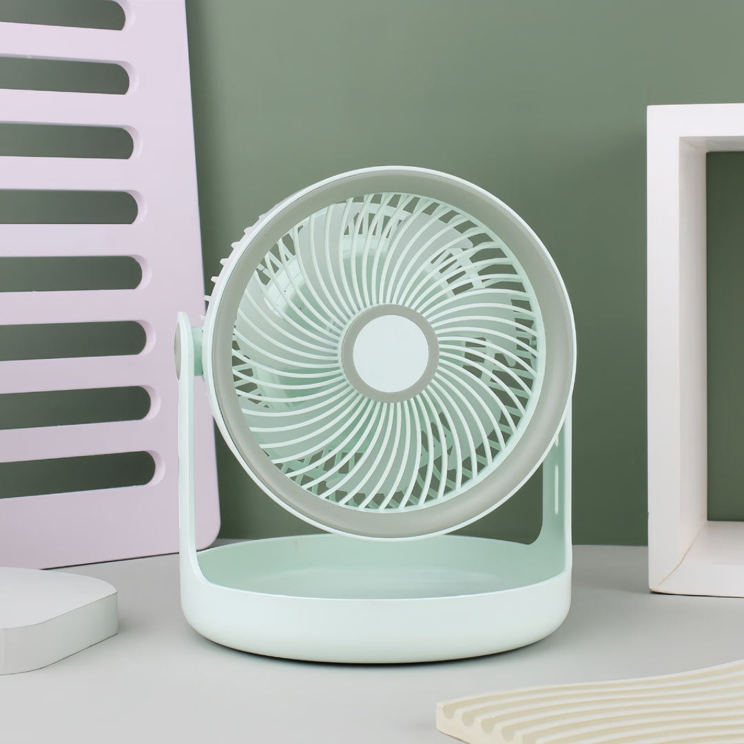 Ladies table fan with adjustable head and quiet operation mode Bowlift