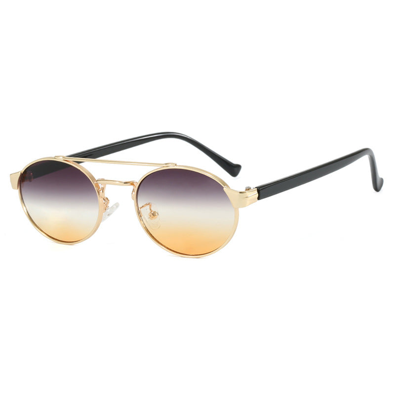 Ladies fashionable sunglasses in stylish round design with golden accents Bowlift