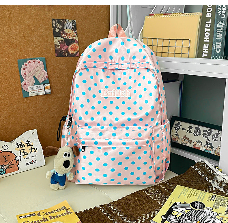 Polka Dot Patterned Casual Backpack