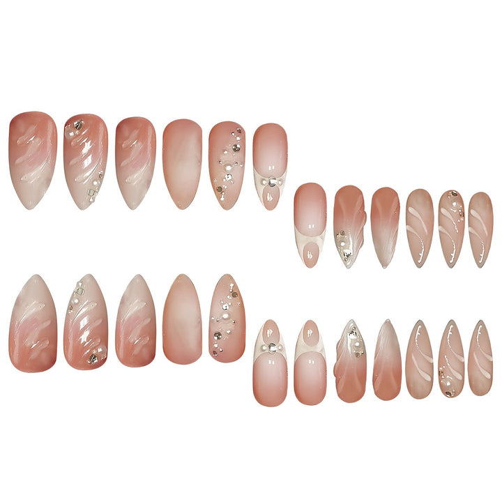 Premium Rhinestone-Embellished Stiletto Press-On Nails Bowlift
