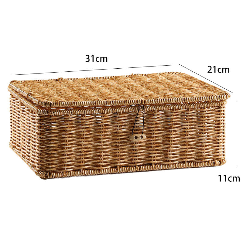 Handcrafted Rectangular Wicker Storage Box Bowlift