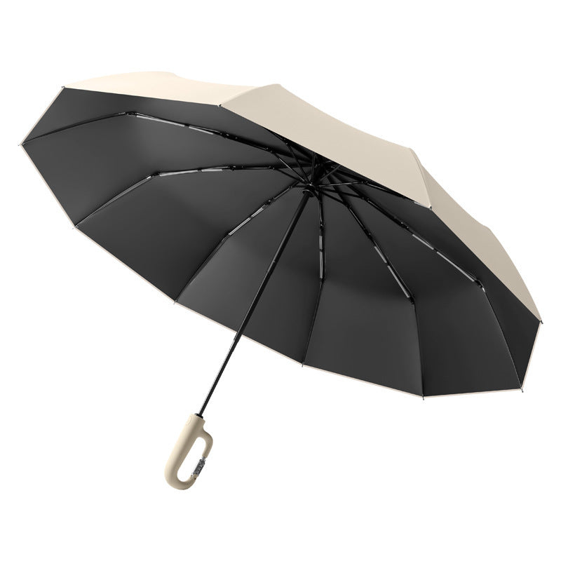 Ladies Automatic Folding Umbrella with Robust Design and Wind Resistance Bowlift